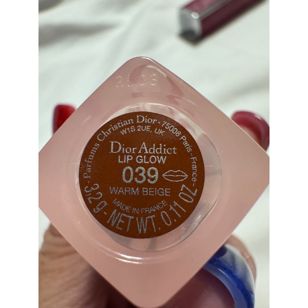 Dior Addict Lip Glow 039 Warm Beige Empty Case & Burgundy Logo Case Set - Picture 2 of 6